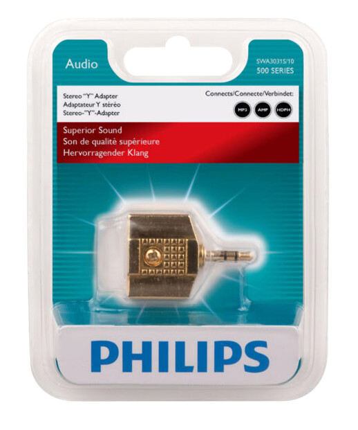 Philips Stereo Y-adapter SWA3031S/10 voor twee hoofdtelefoons