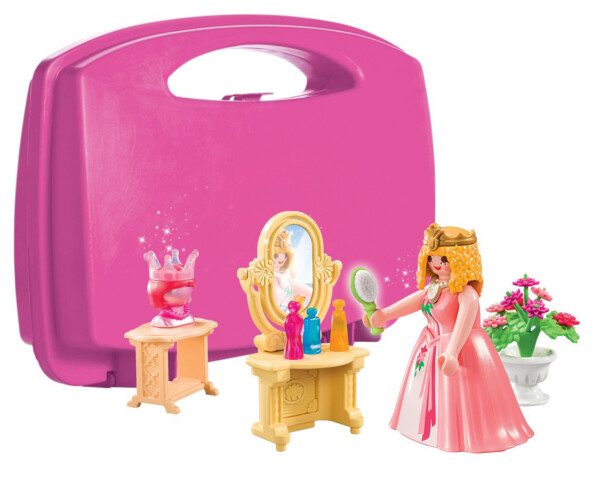 Princess meeneemkoffer met prinses en coiffeuse