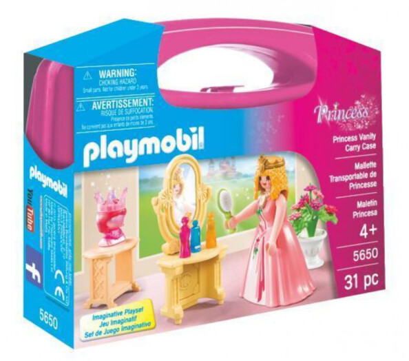 Princess meeneemkoffer met prinses en coiffeuse