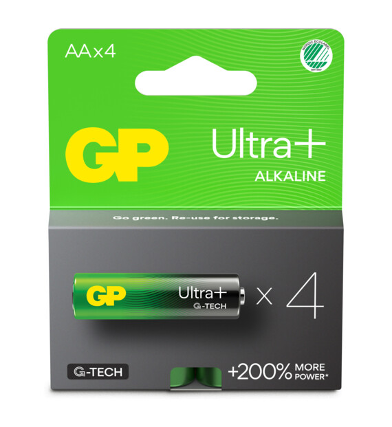 GP Ultra+ AA LR6 alkalinebatterijen x 4