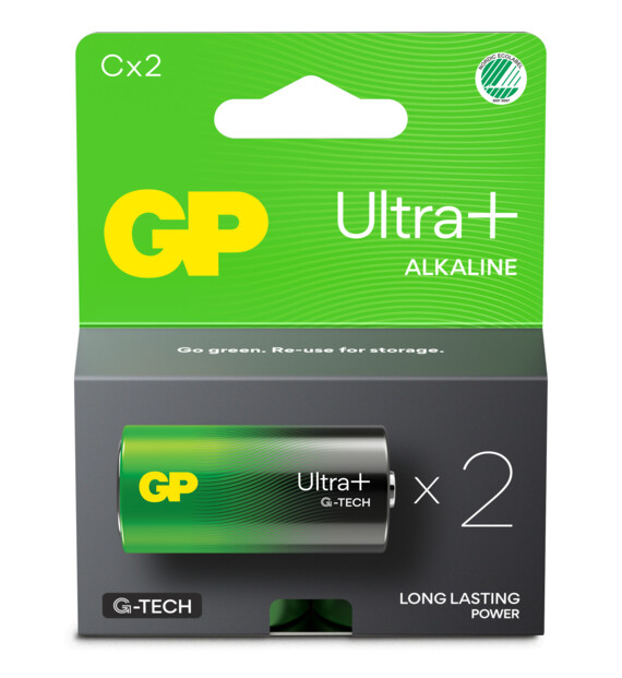 GP Ultra+ C LR14 alkalinebatterijen x 2