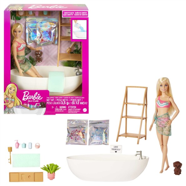 Barbiepop met relaxerende badaccessoires