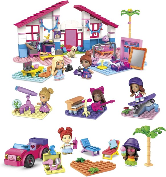 MEGA Construx Barbie Malibu Building Toys Bundle met 5 bouwsets