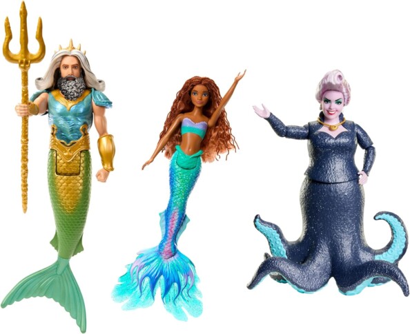 Disney De Kleine Zeemeermin poppenset met Ariel Triton en Ursula
