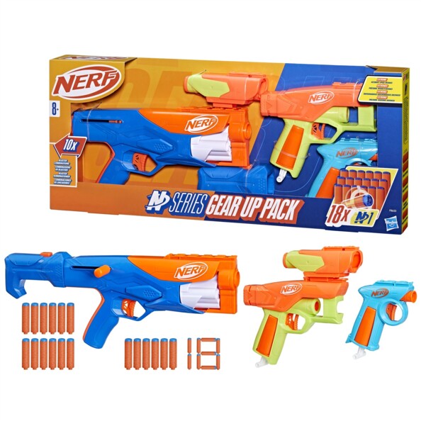 Nerf N Series Gear Up Pack met 3 blasters en 18 N1-darts