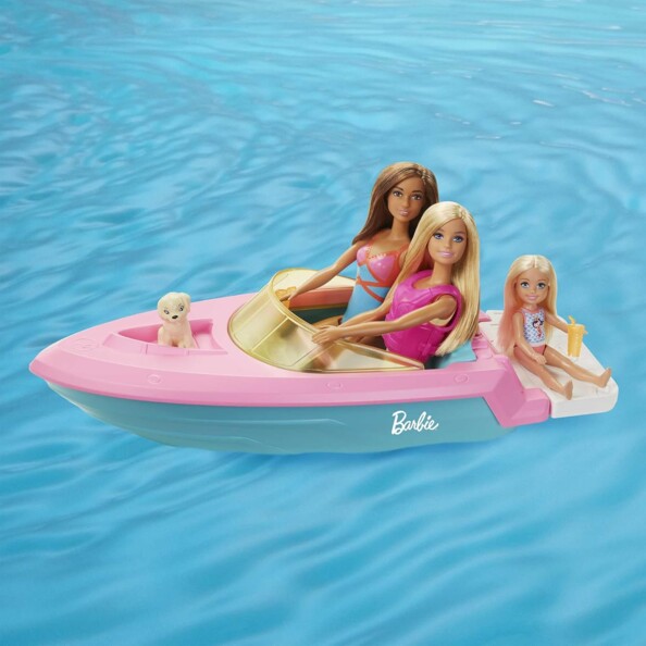Barbie met haar boot (speelset met pop boot en puppy)