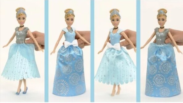 Mattel Disney Assepoester prinsessenpop met verrassende koninklijke jurken