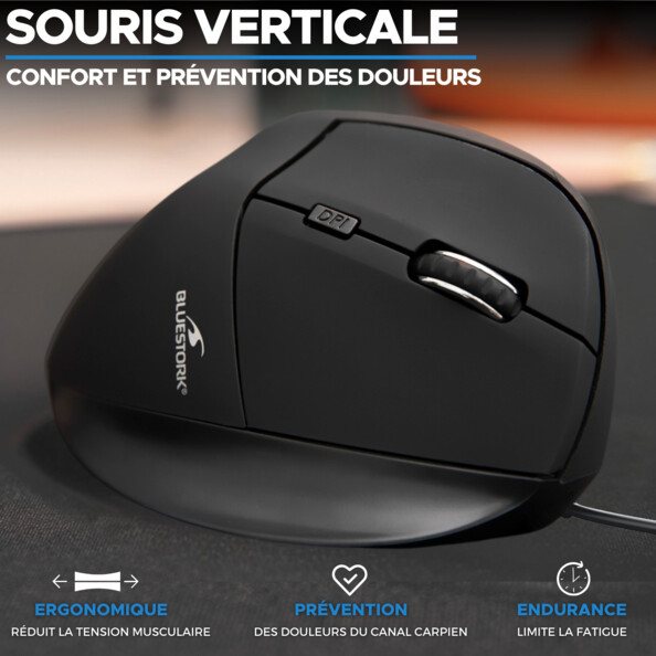 M-W-ERGO ergonomische optische muis met kabel – 7600 dpi