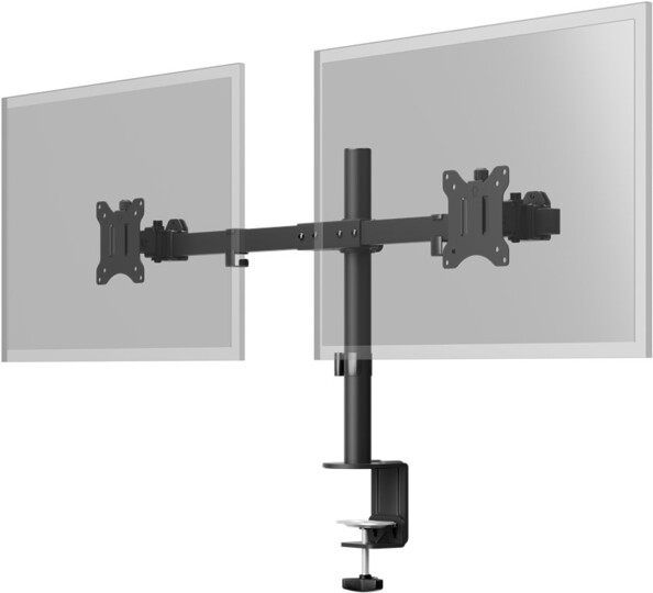 Dubbele monitorhouder voor 2 schermen van 17 tot 32 inch