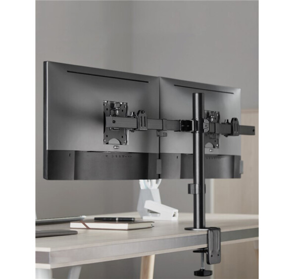 Dubbele monitorhouder voor 2 schermen van 17 tot 32 inch
