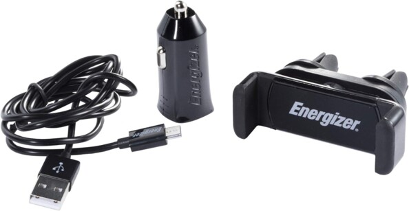 Energizer autokit met ventilatieroosterhouder en 1A-lader