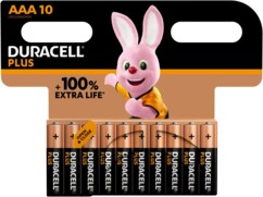 Duracell Plus AAA LR03 batterijen x 10 voor dagelijks gebruik