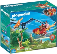 Speelset met helikopter en pteranodon