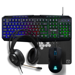 Combo Natrium 4-in-1 bedrade gaming set met toetsenbord, muis, headset en muisma