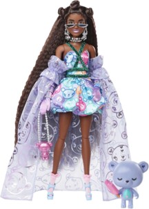 Barbie Extra Chic HHN13 pop met teddyprintjurk