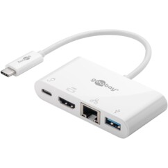 USB-C multiport adapter met HDMI, Gigabit Ethernet, USB-A en USB-C PD
