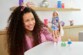 Mattel Barbie Extra pop met bloemenjurk en konijntje